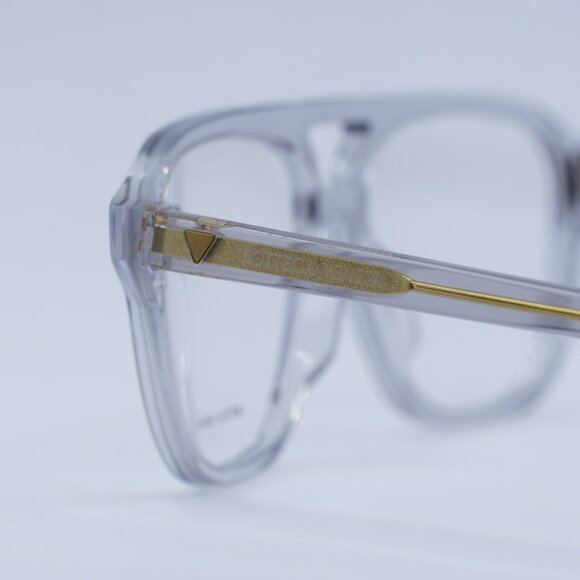Bottega Veneta BV1294O 004 Eyeglasses Transparent Light Grey 56mm Square Frame - Picture 7 of 10